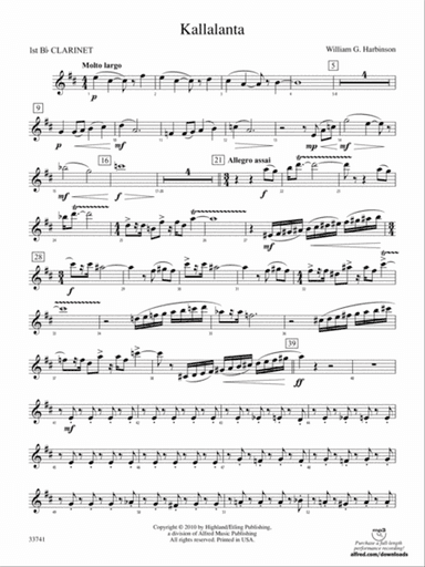 Kallalanta: 1st B-flat Clarinet