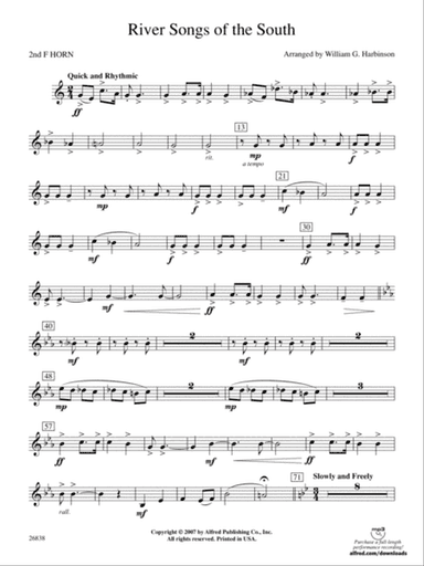 River Songs of the South: 2nd F Horn