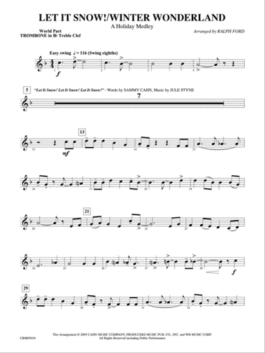 Let It Snow! / Winter Wonderland: WP 1st B-flat Trombone T.C.