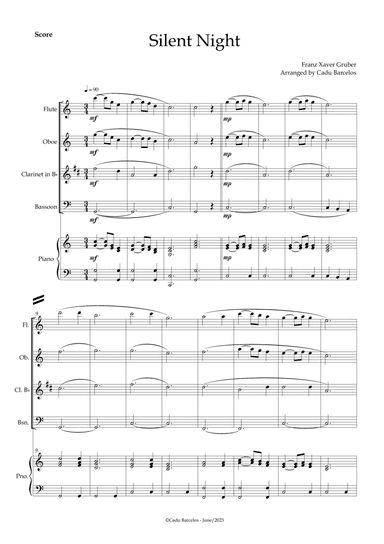 Silent night (Woodwind Quartet) Piano