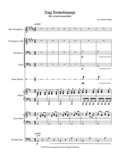 Dag Sinterklaasje (for small ensemble)