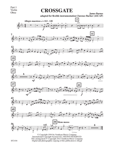Crossgate Overture - Violin-Oboe 1