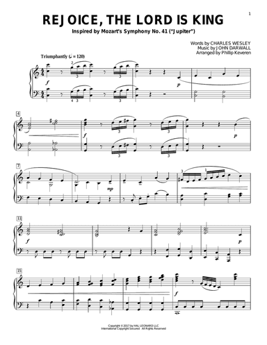Rejoice, The Lord Is King (arr. Phillip Keveren)