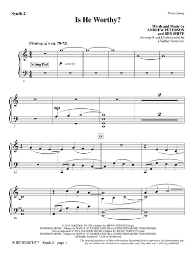 Is He Worthy? (arr. Heather Sorenson) - Synth 2