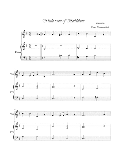 O little town of Bethelhem. Violin and piano