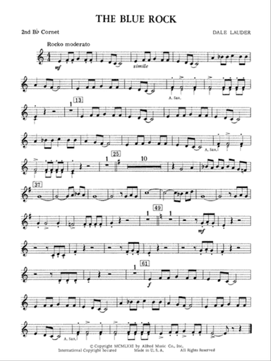 The Blue Rock (with optional Drum Set part): 2nd B-flat Cornet