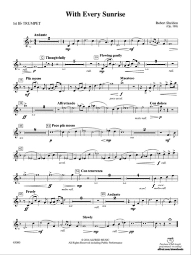 With Every Sunrise: 1st B-flat Trumpet