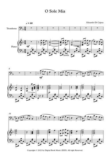 O Sole Mio - Eduardo Di Capua (Trombone + Piano)