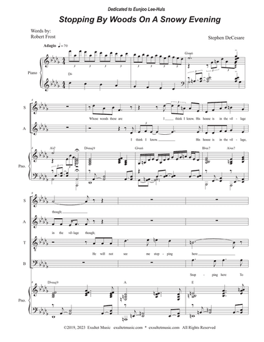 Stopping By Woods On A Snowy Evening (Vocal Quartet - (SATB)