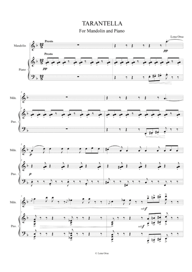 Tarantella for Mandolin and Piano