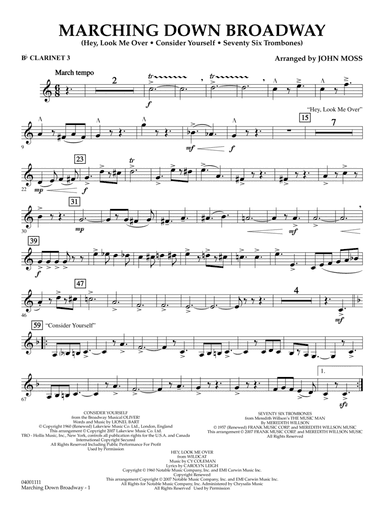 Marching Down Broadway - Bb Clarinet 3