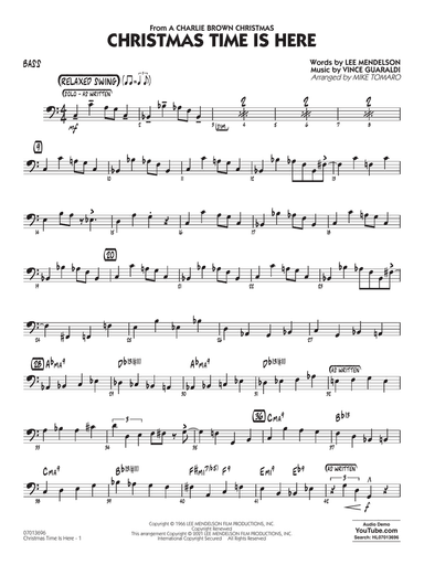 Christmas Time Is Here (arr. Mike Tomaro) - Bass