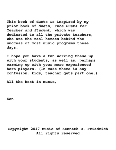 Horn Duets for Teacher and Student