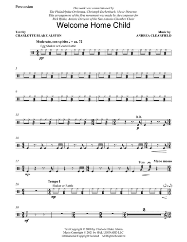Welcome Home Child - Percussion