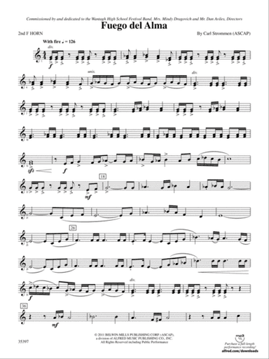 Fuego del Alma: 2nd F Horn