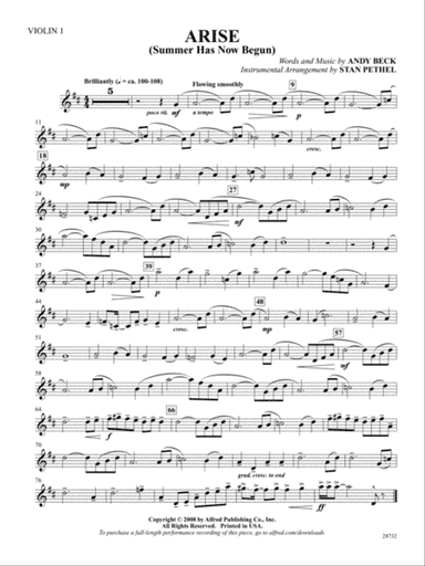 Arise (Summer Has Now Begun): 1st Violin