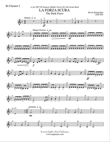La Forza Scura (The Dark Force): 2nd B-flat Clarinet