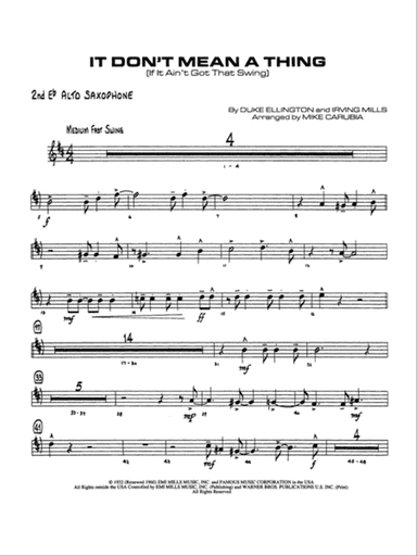 It Don't Mean a Thing (If It Ain't Got That Swing): 2nd E-flat Alto Saxophone