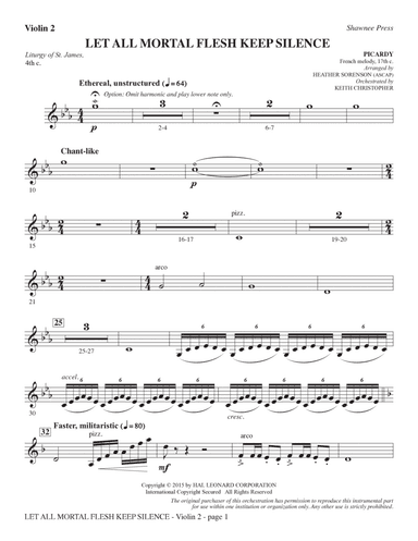 Let All Mortal Flesh Keep Silence - Violin 2