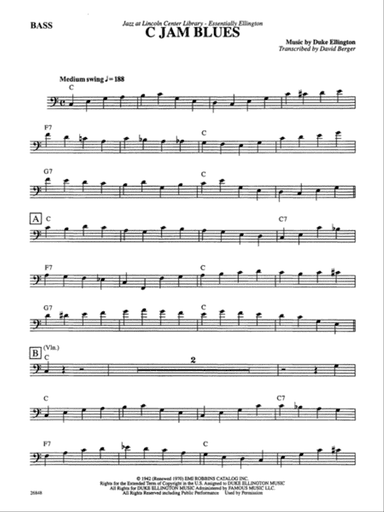 C Jam Blues: String Bass