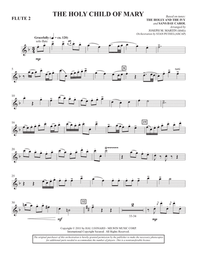 The Holy Child of Mary (Chamber Orchestra) - Flute 2