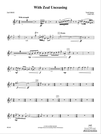 With Zeal Unceasing: 2nd Oboe