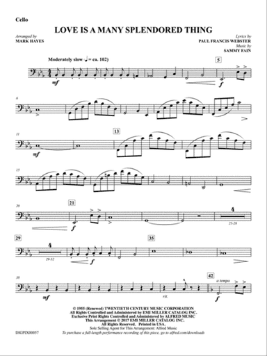 Love Is a Many Splendored Thing: Cello