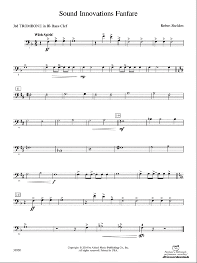 Sound Innovations Fanfare: (wp) 3rd B-flat Trombone B.C.
