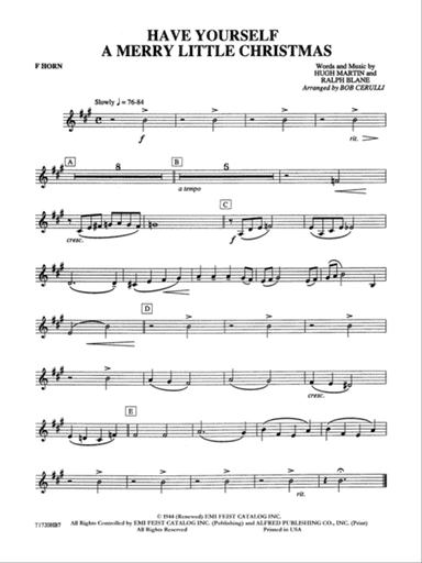 Have Yourself a Merry Little Christmas: 1st F Horn