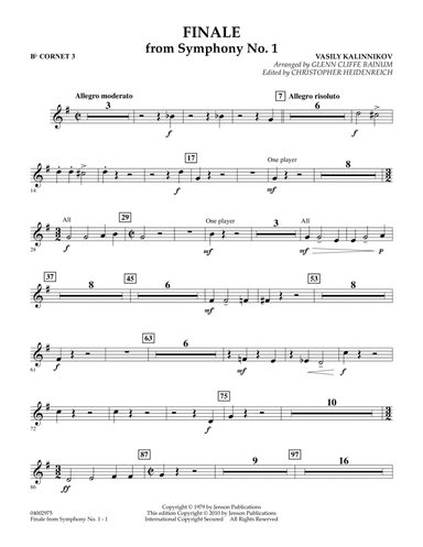 Finale from Symphony No. 1 - Bb Cornet 3