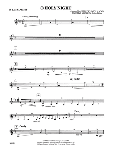 O Holy Night: B-flat Bass Clarinet