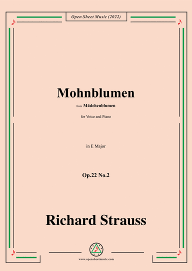 Richard Strauss-Mohnblumen,Op.22 No.2,in E Major