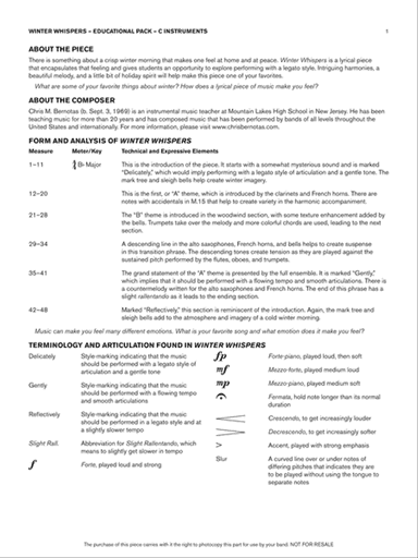 Winter Whispers: C Educational Pack