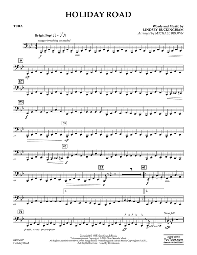 Holiday Road (from National Lampoon's Vacation) (arr. Michael Brown) - Tuba