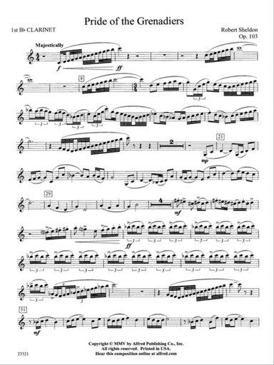 Pride of the Grenadiers: 1st B-flat Clarinet