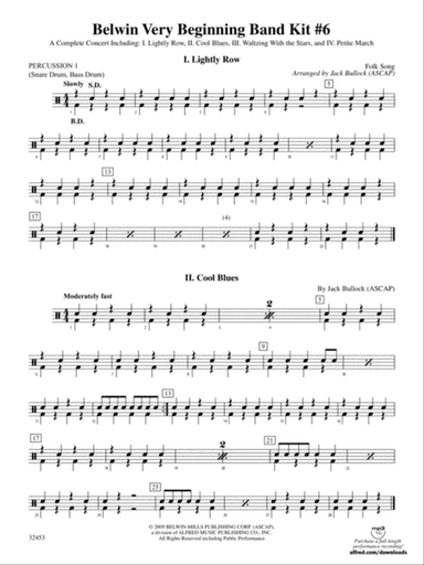 Belwin Very Beginning Band Kit #6: 1st Percussion