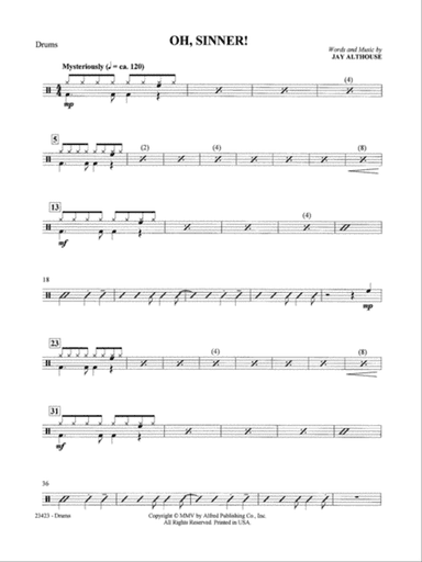 Oh, Sinner!: Drums