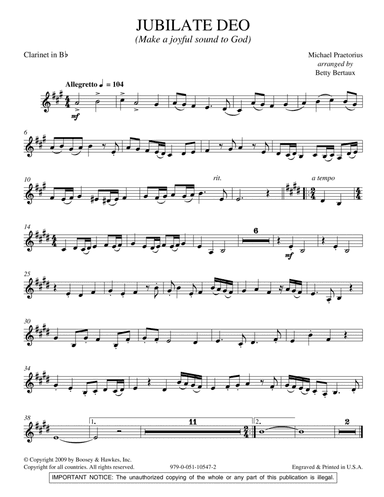 Jubilate Deo - Bb Clarinet