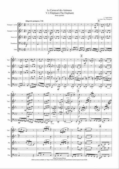 Saint-Saëns: Le Carnaval des Animaux V. L'Éléphant (The Elephant) - brass quintet