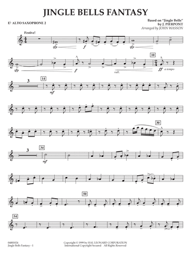 Jingle Bells Fantasy - Eb Alto Saxophone 2