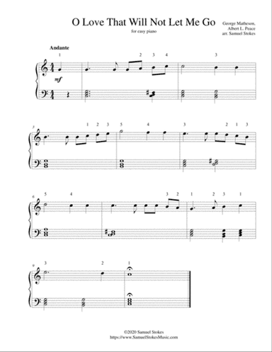 O Love That Will Not Let Me Go - for easy piano