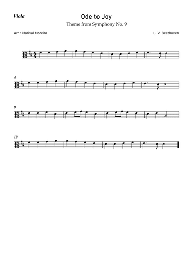 Ode to Joy - Beethoven (Viola Solo)