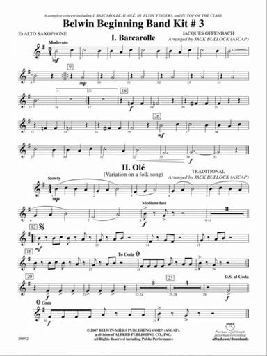 Belwin Beginning Band Kit #3: E-flat Alto Saxophone