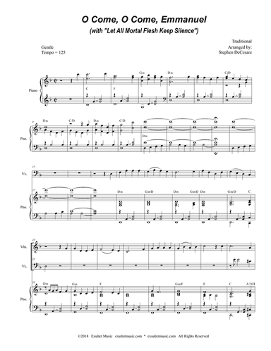 O Come, O Come, Emmanuel (with "Let All Mortal Flesh Keep Silence") (Duet for Violin and Cello)