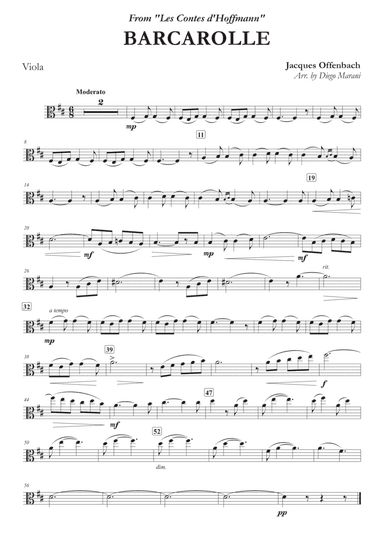 Offenbach's Barcarolle for Viola and Piano