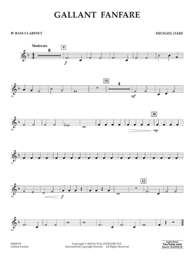 Gallant Fanfare - Bb Bass Clarinet