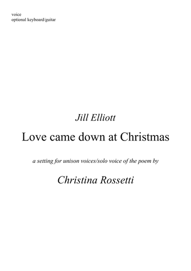 Love came down at Christmas