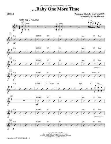 ...Baby One More Time (arr. Mark Brymer) - Guitar