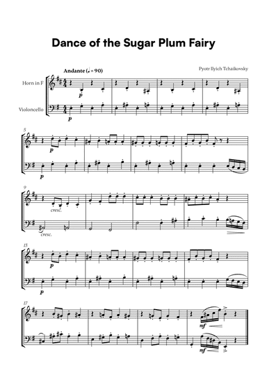 Tchaikovsky - Dance of the Sugar Plum Fairy (for French Horn and Cello)