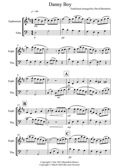 Danny Boy for Euphonium and Tuba Duet